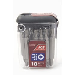 Ace Torx T20 and T25 X 2 in. L Double-Ended Screwdriver Bit Set S2 Tool Steel 18 pc