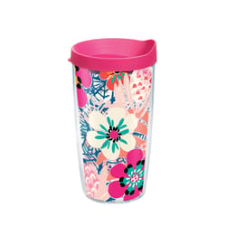 Tervis 16 oz Bright Wild Blooms Multicolored BPA Free Tumbler with Lid