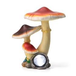 Glitzhome Fiberglass/MGO Multi-color 15.5 in. Mushrooms Garden Statue