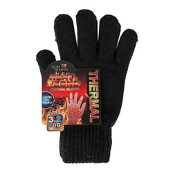 Heat Zone One Size Fits All Acrylic/Elastane/Nylon/Polyester Black Cold Weather Gloves