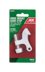 Ace 1.6 in. H Metal White Hinge Pin Door Stop Mounts to door