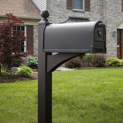 Architectural Mailboxes Landover 56.4 in. Powder Coated Bronze Aluminum/Steel Mailbox Post