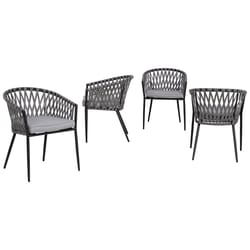 Signature Design by Ashley Palm Bliss Gray Steel Frame Dining Chair Set Gray