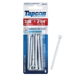 Tapcon 3/16 in. in. X 2-1/4 in. L Star Flat Head High/Low Concrete Screws