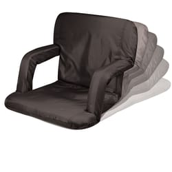 Picnic Time Ventura 6-Position Black Recliner Folding Stadium Seat