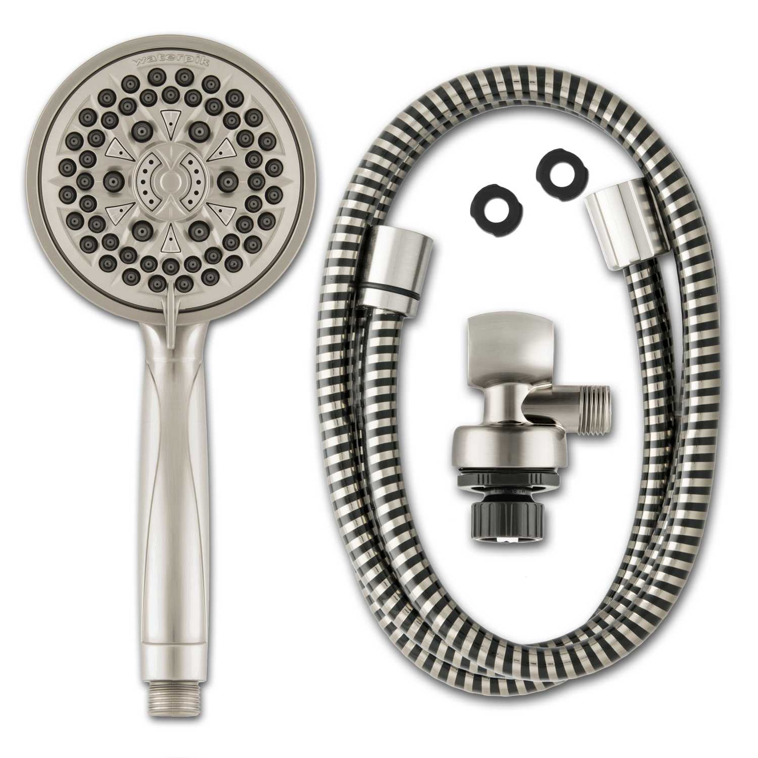 Waterpik PowerPluse Massage Brushed Nickel 7 settings Handheld