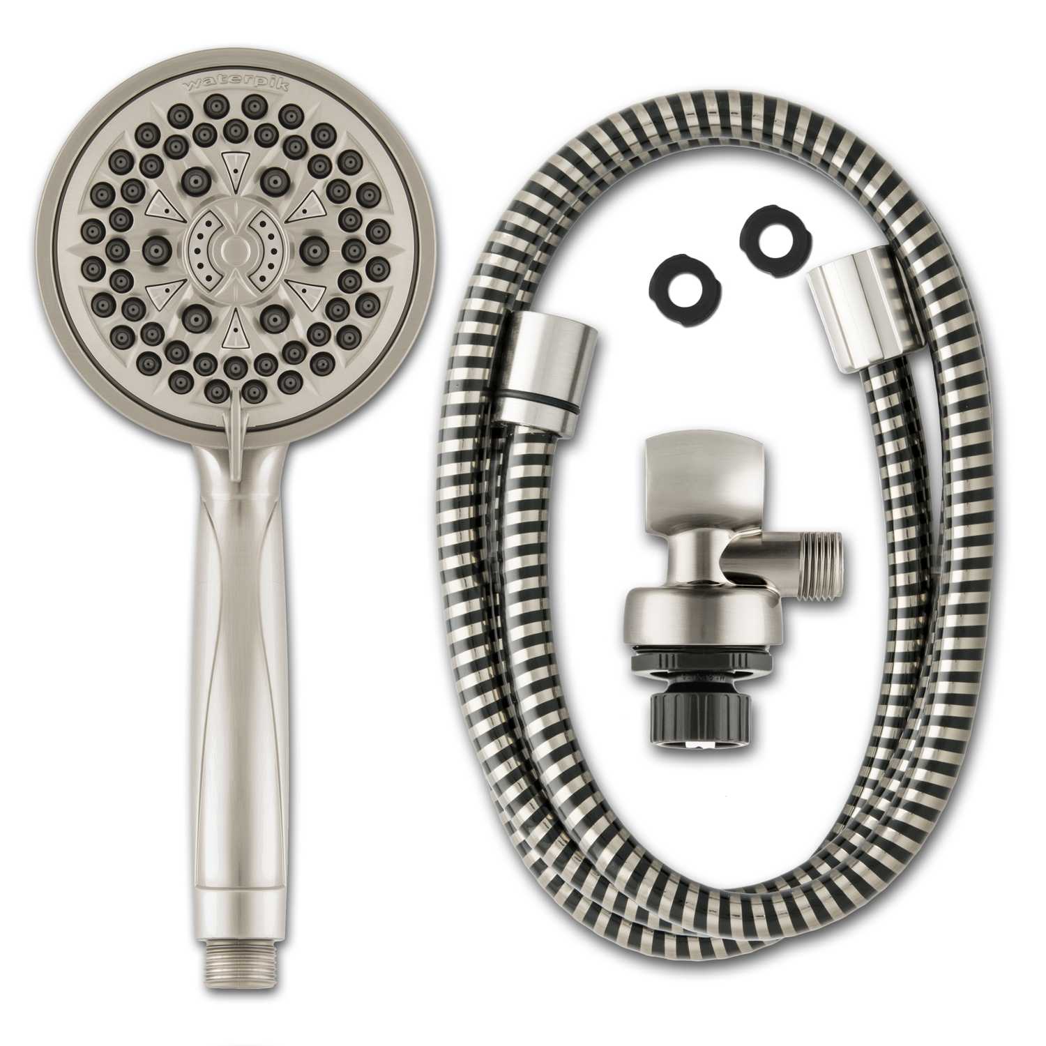 Waterpik Powerpluse Massage Brushed Nickel 7 Settings Handheld 