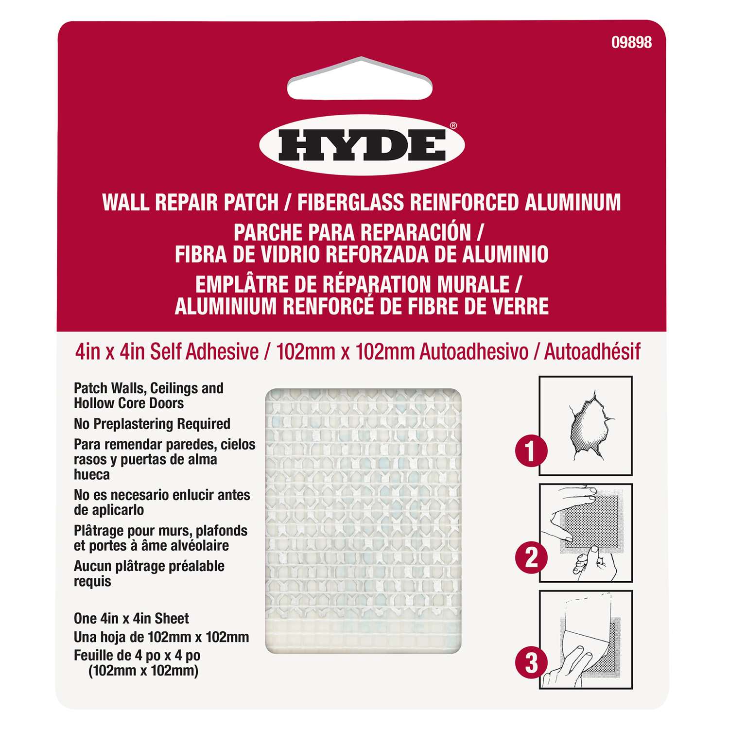 Hyde 4 in. W X 4 in. L X 1/4 in. Drywall Repair Sheets Ace Hardware