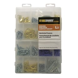 Hillman STEELWORKS L2 Brass-Plated Assorted House Holder Kit 50 lb 1 pk