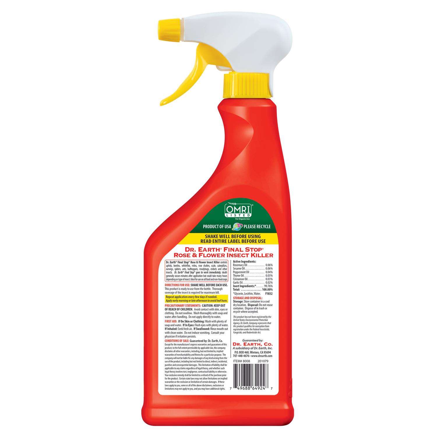 Dr. Earth Final Stop Rose & Flower Organic Liquid Insect Killer 24 oz
