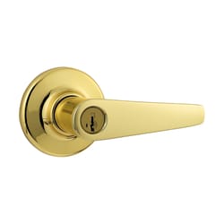Kwikset Delta Lever Polished Brass Entry Lockset Right or Left Handed