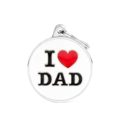 MyFamily Charms Multicolored I Love Dad Metal Dog Pet Tags Large