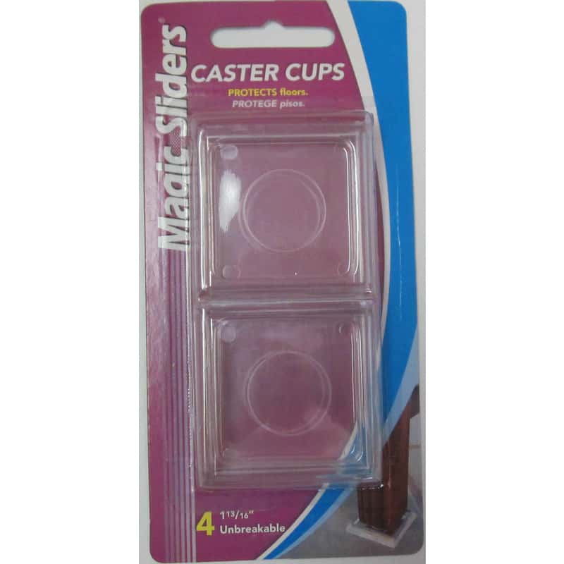 Magic Sliders Plastic Caster Cup Clear Square 113/16 in. W X 113/16