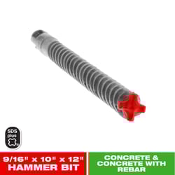 Diablo Rebar Demon 9/16 in. X 12 in. L Carbide Hammer Drill Bit SDS-Plus Shank 1 pc