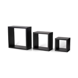 Melannco 3.86 in. H X 9 in. L Black Wood Shelves Set