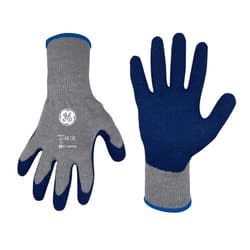 General Electric Unisex Crinkle Dipped Gloves Blue/Gray M 1 pair