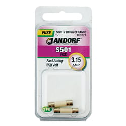 Jandorf S501 3.15 amps Fast Acting Fuse 2 pk