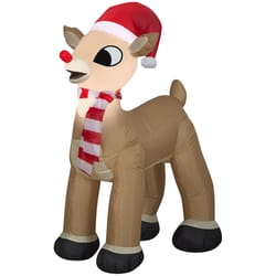 Rudolph Airblown Christmas Inflatable Rudolph the Red-Nosed Reindeer in Santa Hat and Scarf 42 in. I