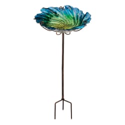 Regal Art & Gift Glass/Metal 25 in. Bird Bath with Stake