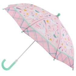 Stephen Joseph Multicolored Pink Unicorn 27 in. D Umbrella
