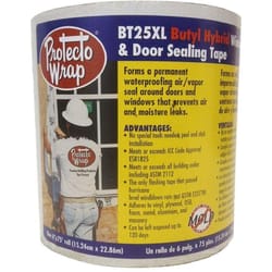 Protecto Wrap 	BT25XL 6 in. W X 75 ft. L Tape Door/Window Flashing Black/White