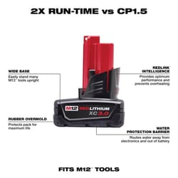 Milwaukee M12 RedLithium XC 3 Ah Lithium-Ion High Capacity Battery Pack 1 pc