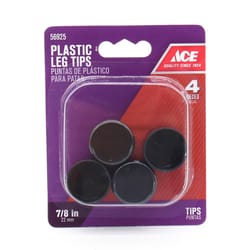 Ace Plastic Leg Tip Black Round 7/8 in. W 4 pk