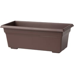 Novelty 6.4 in. H X 17.5 in. W X 8 in. D Plastic Countryside Flower Box Brown