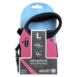 Alcott Pink Plastic Dog Retractable Leash Large