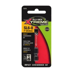 Blu-Mol Xtreme Slotted 6-8 X 2 in. L Screwdriver Bit S2 Tool Steel 2 pc
