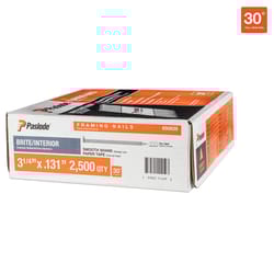Paslode RounDrive 3-1/4 in. L Straight Strip Brite Framing Nails 30 deg 2500 pk
