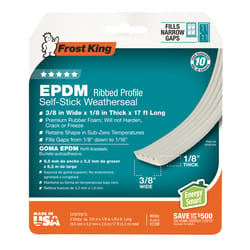 Frost King White EPDM Rubber Foam Weather Seal For Doors and Windows 17 ft. L X 0.13 in.