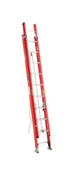 Werner 20 ft. H Fiberglass Telescoping Extension Ladder Type IA 300 lb. capacity
