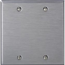 Leviton C-Series Stainless Steel 2 gang Metal Blank Wall Plate 1 pk