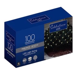 Celebrations Blue LED Mini Warm White 100 ct Net Christmas Lights 24 ft.