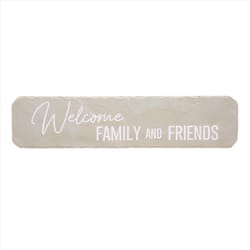 Pavilion Stones with Stories Cream/Gray Cement/Stone 3.75 in. H Welcome Family Stepping Stone