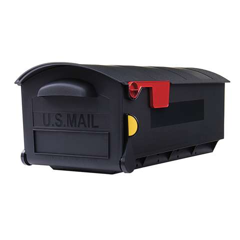 Gibraltar Mailboxes Patriot Classic Plastic Post Mount Black Mailbox ...