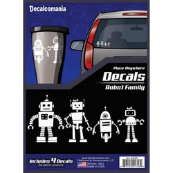 Decalcomania Robot Family Car Sticker Vinyl 1 pk