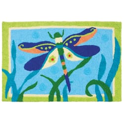 Jellybean 20 in. W X 30 in. L Multi-colored Fancy Dressed Dragonfly Accent Rug