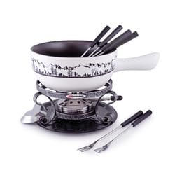 Matte Swissmar Heidi White 2.8 qt Ceramic Fondue Set