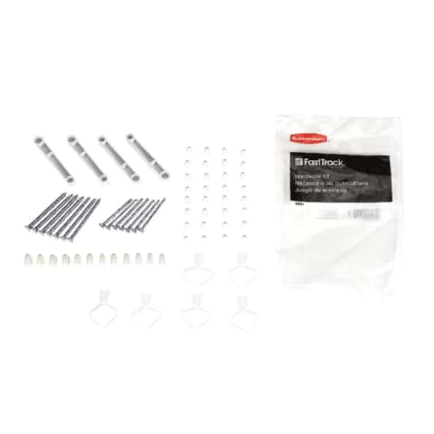 Rubbermaid Fast Track 48 Inch Wall Mounted Storage Rail & Multi Hooks (6  Pack)