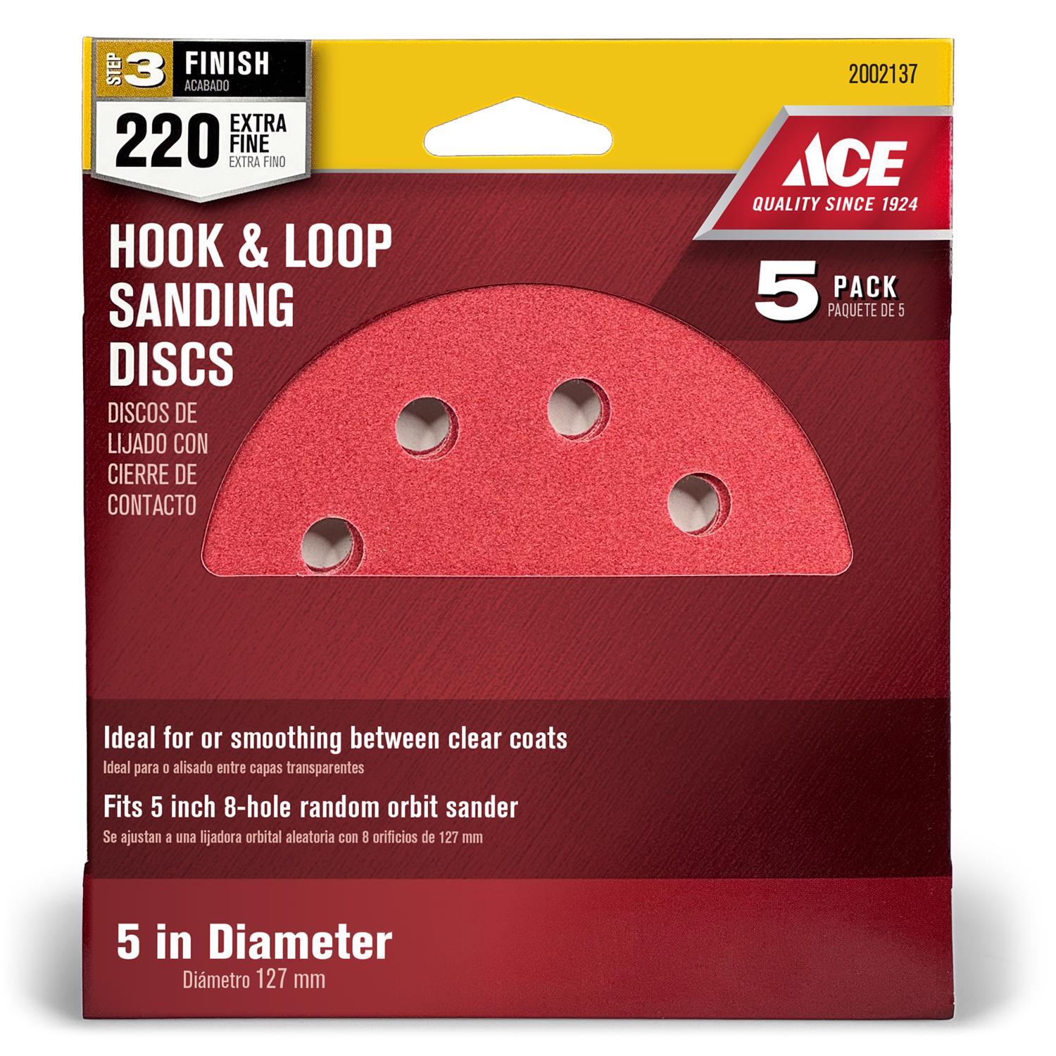 5個口のd Ace 5 in. Aluminum Oxide Hook and Loop Sanding Disc 120 Grit