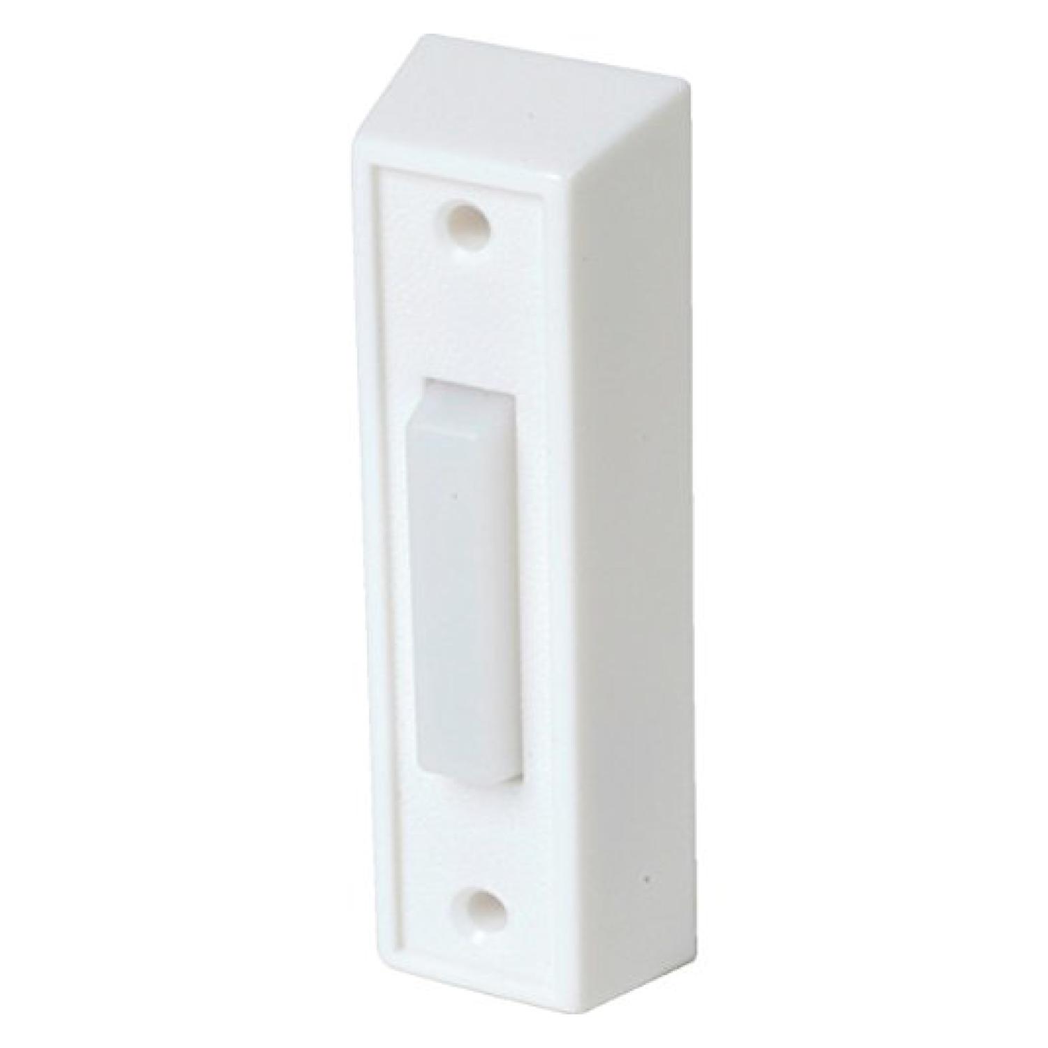 Newhouse Hardware Rectangular Lighted Wired Doorbell Push Button, White 