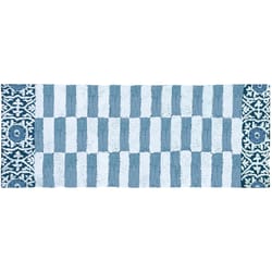 Simple Spaces 21 in. W X 54 in. L Multi-Color Subway Tile with Medallion Polyester Accent Rug