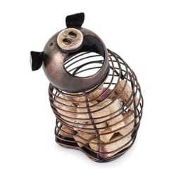 True Oink Pig Brown Metal Cork Holder 1