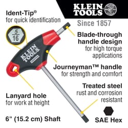 Klein Tools Journeyman Assorted SAE T-Handle Hex Key Set w/Stand 10 pc