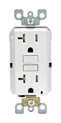 Leviton 20 amps 125 V Duplex White GFCI Outlet 5-20R 1 pk