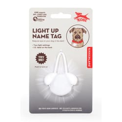 Kikkerland Kobe White Light Up Name Plastic Dog Pet Tags