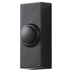 Globe Heath Zenith Satin Nickel Black Plastic Wireless Pushbutton Doorbell