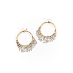 Matr Boomie Bhavani Women's Fringe Hoop Gold/Silver Earrings